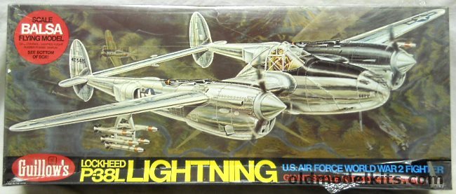 Guillows 1/13 Lockheed P-38L Lightning - 40 Inch Wingspan Flying Model, 2001 plastic model kit